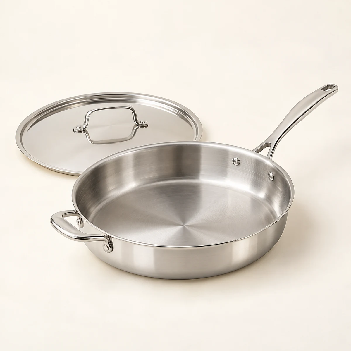 Family Stainless Skillet, Silver, 28 cm