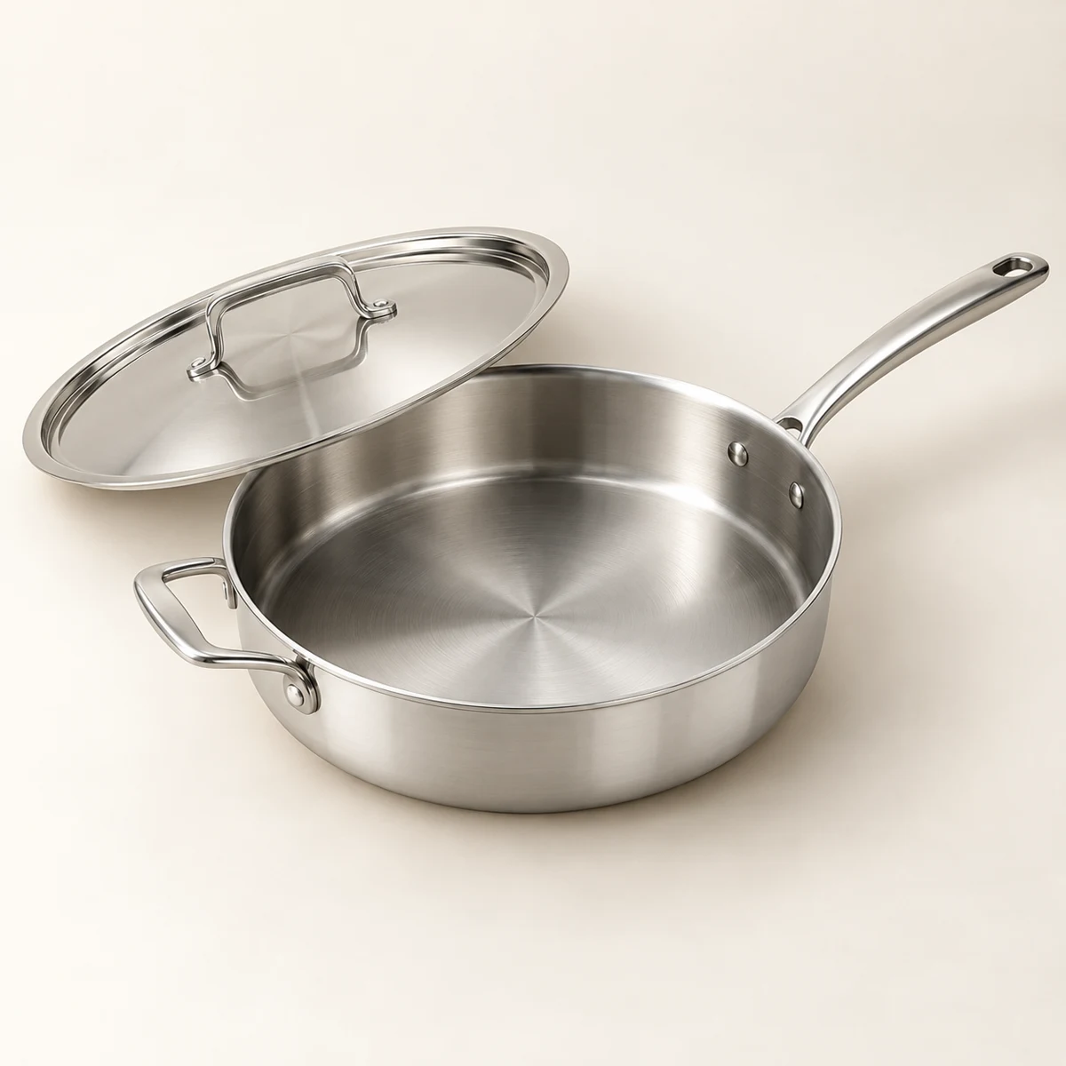 Chef’s Stainless Sauté Pan, Silver, 28 cm